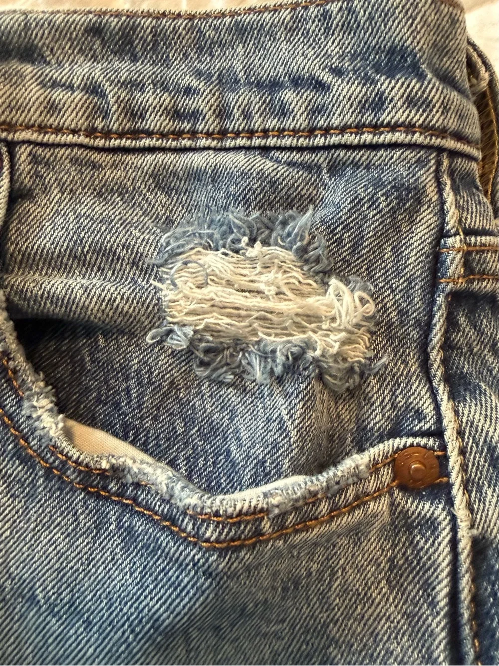 Levi’s Premium 501 Original Distressed Denim Cutoff Shorts Button Fly High Rise
